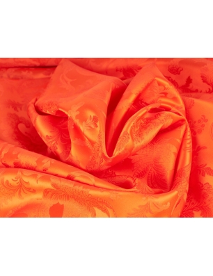 Tkanina jedwabna żakardowy w stylu Gucci - ognista papaya