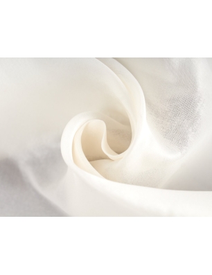 Jedwabna organza - double weave - śmietanka