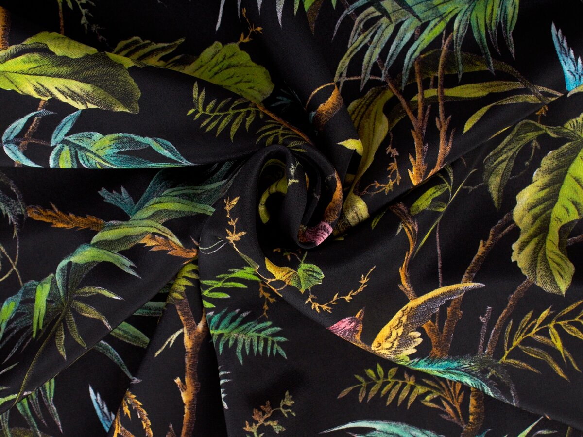 Tkanina jedwabna - Il paradiso nero - w stylu Gucci