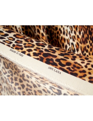 Stoff Wolle signiert - Panther-Design - im Stil von Dolce&Gabbana