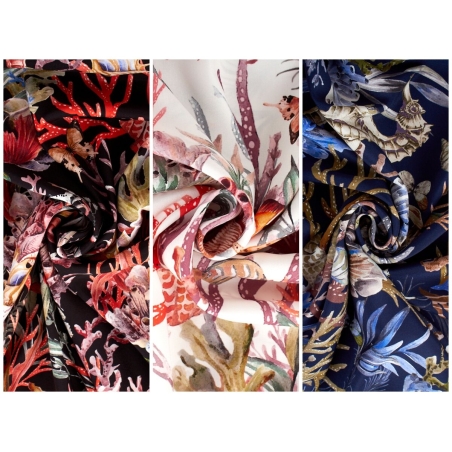 Soie signée - De La Mer - dans le style de Dior.