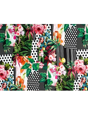 Malha viscosa - Punti e fiori - no estilo Dolce&Gabbana - cores