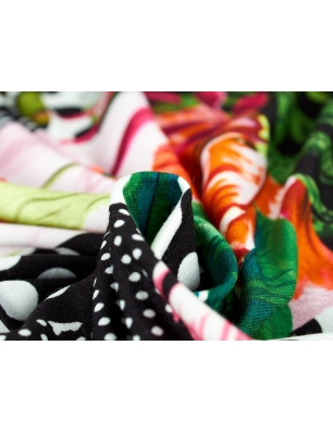 Dzianina wiskozowa - Punti e fiori - w stylu Dolce&Gabbana - kolory