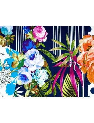 Ύφασμα βισκόζης - Punti e fiori - σε στυλ Dolce&Gabbana - χρώματα