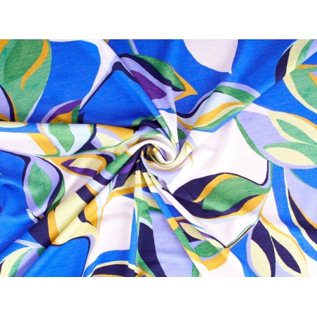 Viscose knit - Violet leaves