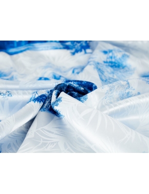 Satäng jacquard för klänning - Blu romance