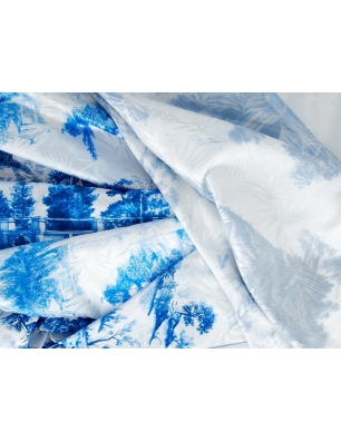 Satäng jacquard för klänning - Blu romance