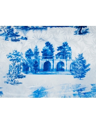Satäng jacquard för klänning - Blu romance