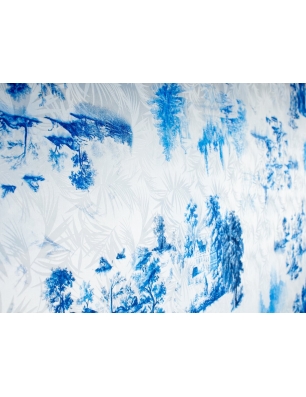 Satäng jacquard för klänning - Blu romance