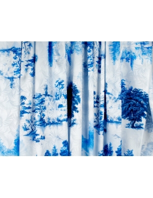Satäng jacquard för klänning - Blu romance