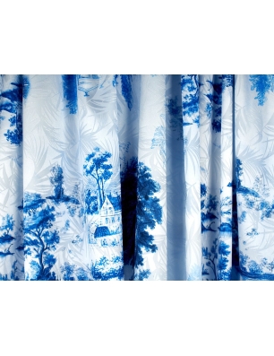Jacquard satin for a dress - Blu romance
