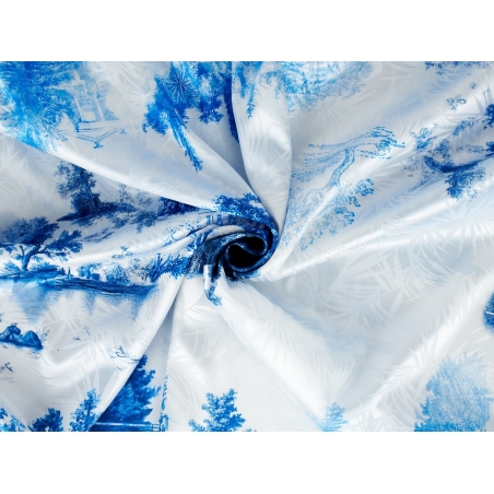 Satäng jacquard för klänning - Blu romance