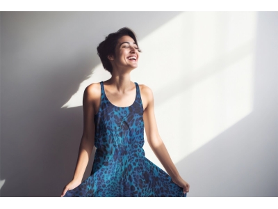 Satén na šaty - Azzurrezza selvaggia