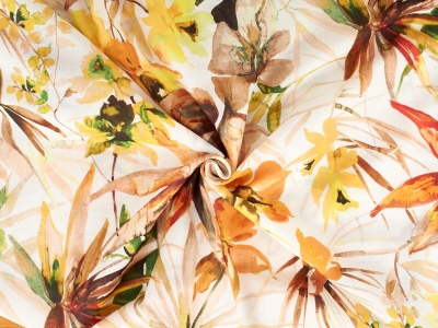 Batist mit Seide - Tropische Flora - Farben