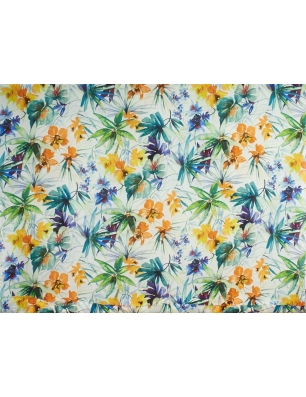 Tessuto Batist con seta - Flora tropicale - colori