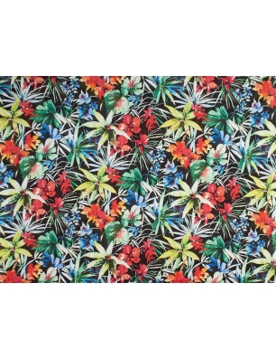 Tyget Batist med siden - Flora tropicale - färger