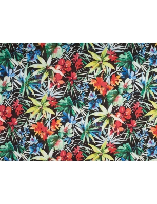 Stof Batyst med silke - Flora tropicale - farver