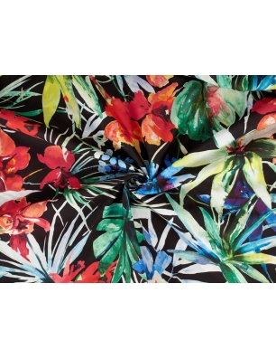 Stof Batyst med silke - Flora tropicale - farver