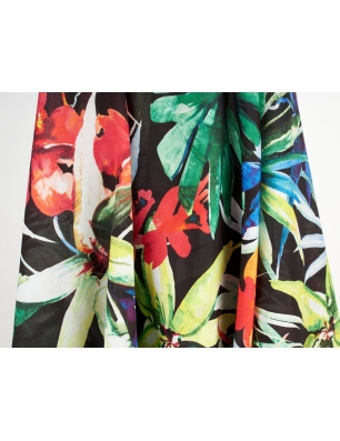 Tyget Batist med siden - Flora tropicale - färger