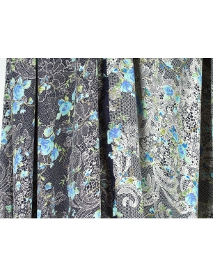 Tissu Viscose mat - Rosa di merletto - dans le style Dolce&Gabbana