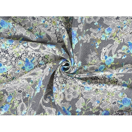 Mat viskóz szövet - Rosa di merletto - Dolce&Gabbana stílusban