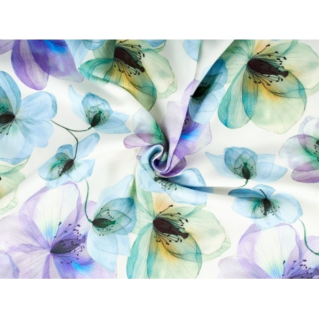 Viscose dobby - Fiore d'acquarelle - cores