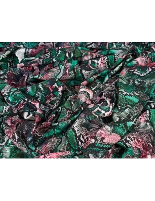 Tejido de lycra satinado - Piel de serpiente - al estilo Cavalli