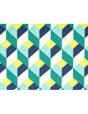 Stoff Viskose Twill - Retro Illusion