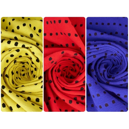 Tissu en coton à pois - couleurs