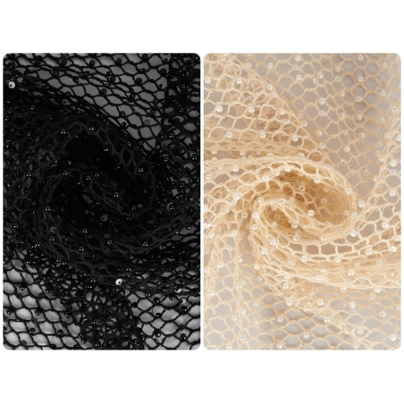 Lace Mesh Pearl - Luxus-Spitze im Armani-Stil - 2 Farben