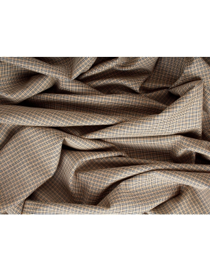 Tyget Ull kostym - houndstooth-väv (pepita) - Miele a nero