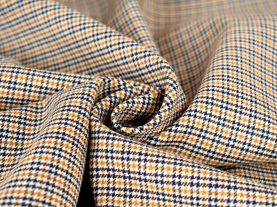 Kostymull - houndstooth-väv (pepita) - Miele a nero