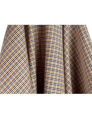 Stof Uld jakkesæt - houndstooth vævning (pepita) - Miele a nero