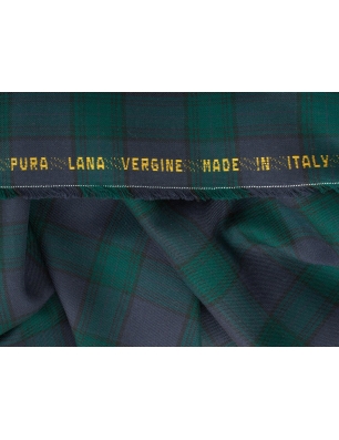 Fabric Suiting Wool - Twill weave - Ralph Lauren style checkered pattern