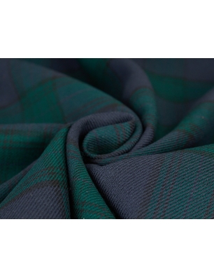 Stoff Wollanzug - Twill-Webart - Ralph Lauren Stil Karomuster
