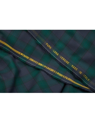 Stoff Wollanzug - Twill-Webart - Ralph Lauren Stil Karomuster