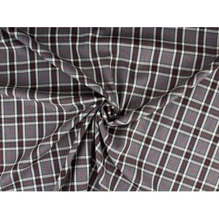 Vlněný kostýmový materiál - keprová vazba - tartan ve stylu Diora