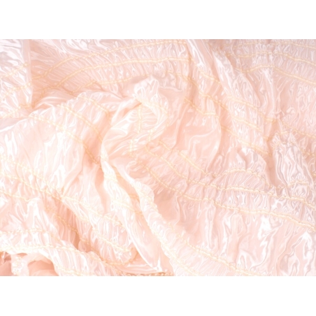 Silk satin with a CRINK effect - pearl