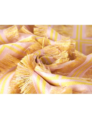 Tessuto Jacquard firmato - Finestrelle con fiocchi - in stile Versace