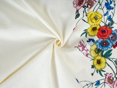 Tissu de coton avec élasthanne - tissage jacquard - motifs