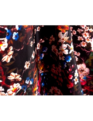 Tkanina jedwabna - Fiori - w stylu Carolina Herrera - kolory