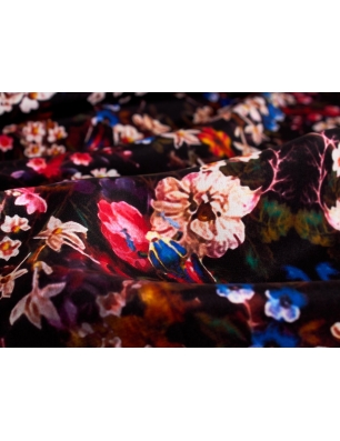 Tkanina jedwabna - Fiori - w stylu Carolina Herrera - kolory