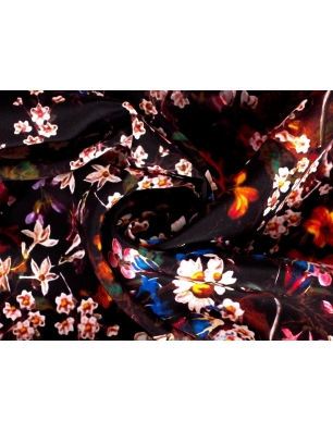 Tkanina jedwabna - Fiori - w stylu Carolina Herrera - kolory