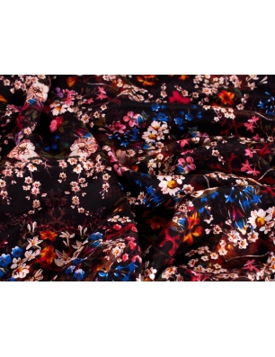 Tkanina jedwabna - Fiori - w stylu Carolina Herrera - kolory