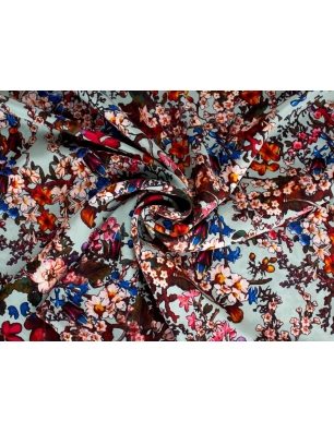 Tkanina jedwabna - Fiori - w stylu Carolina Herrera - kolory
