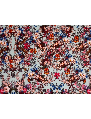 Tkanina jedwabna - Fiori - w stylu Carolina Herrera - kolory