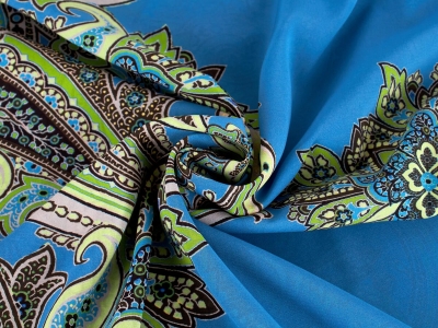 Seiden mit Signatur - Persisches Blau