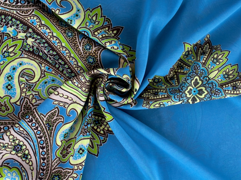 Silk signed - Persian blue
