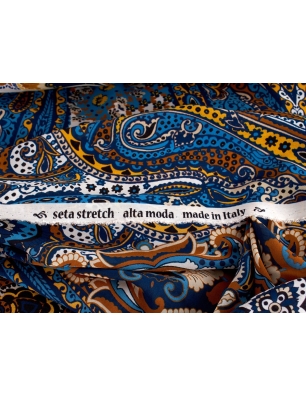 Tkanina jedwabna - Denim etno - w stylu Etro - raport