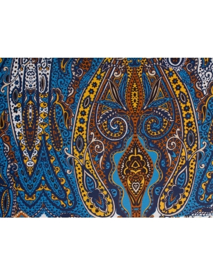 Tkanina jedwabna - Denim etno - w stylu Etro - raport